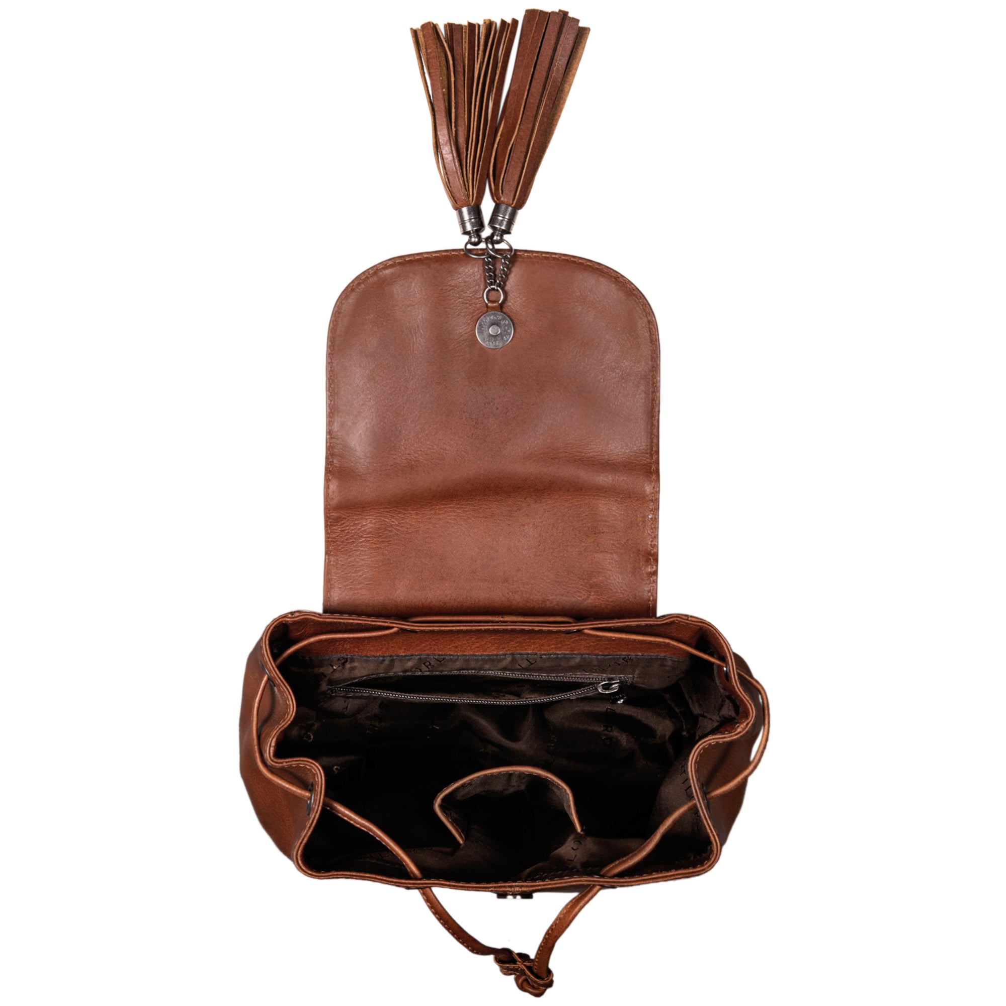 Moderner city leder rucksack braun