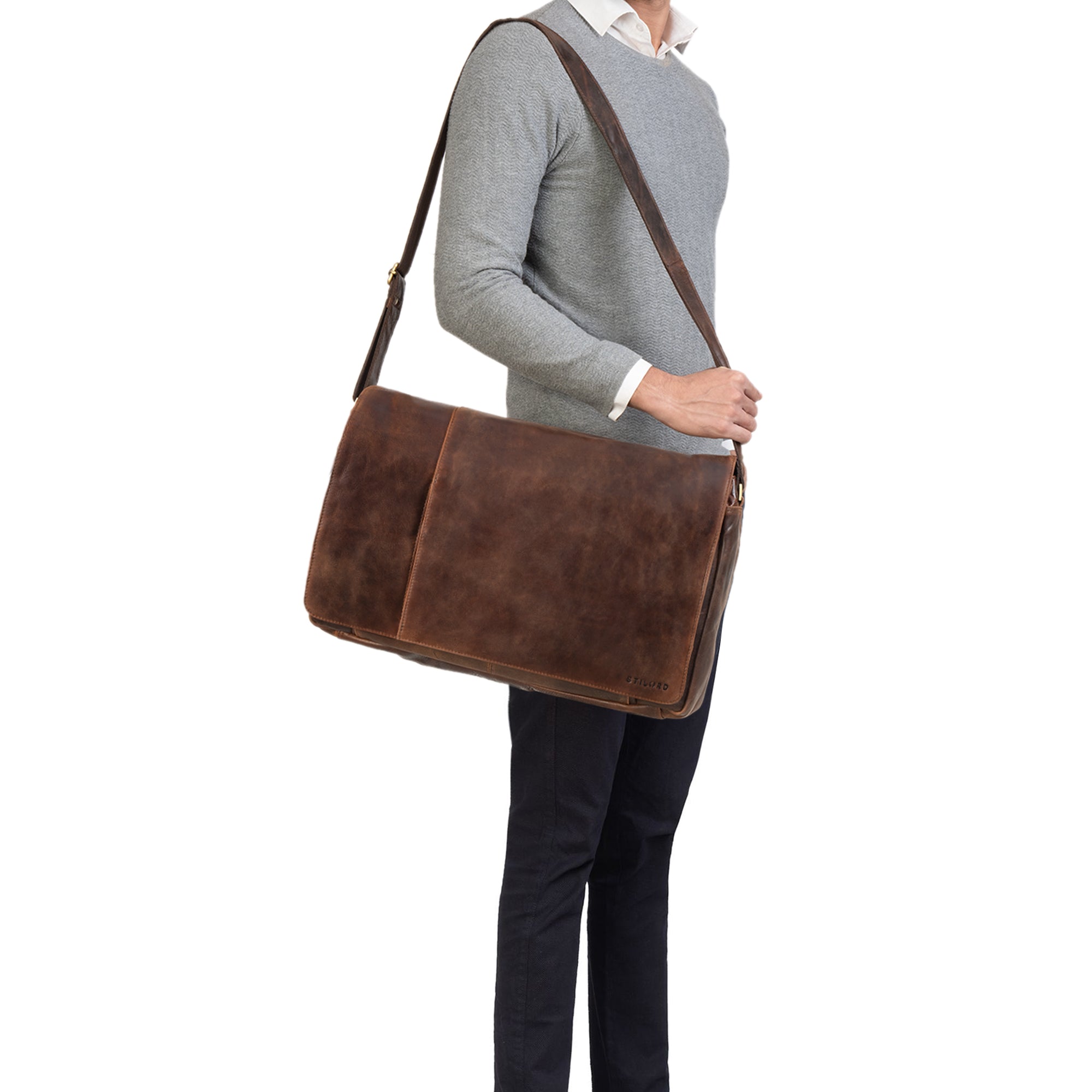 Henkeltasche für Dokumente Leder