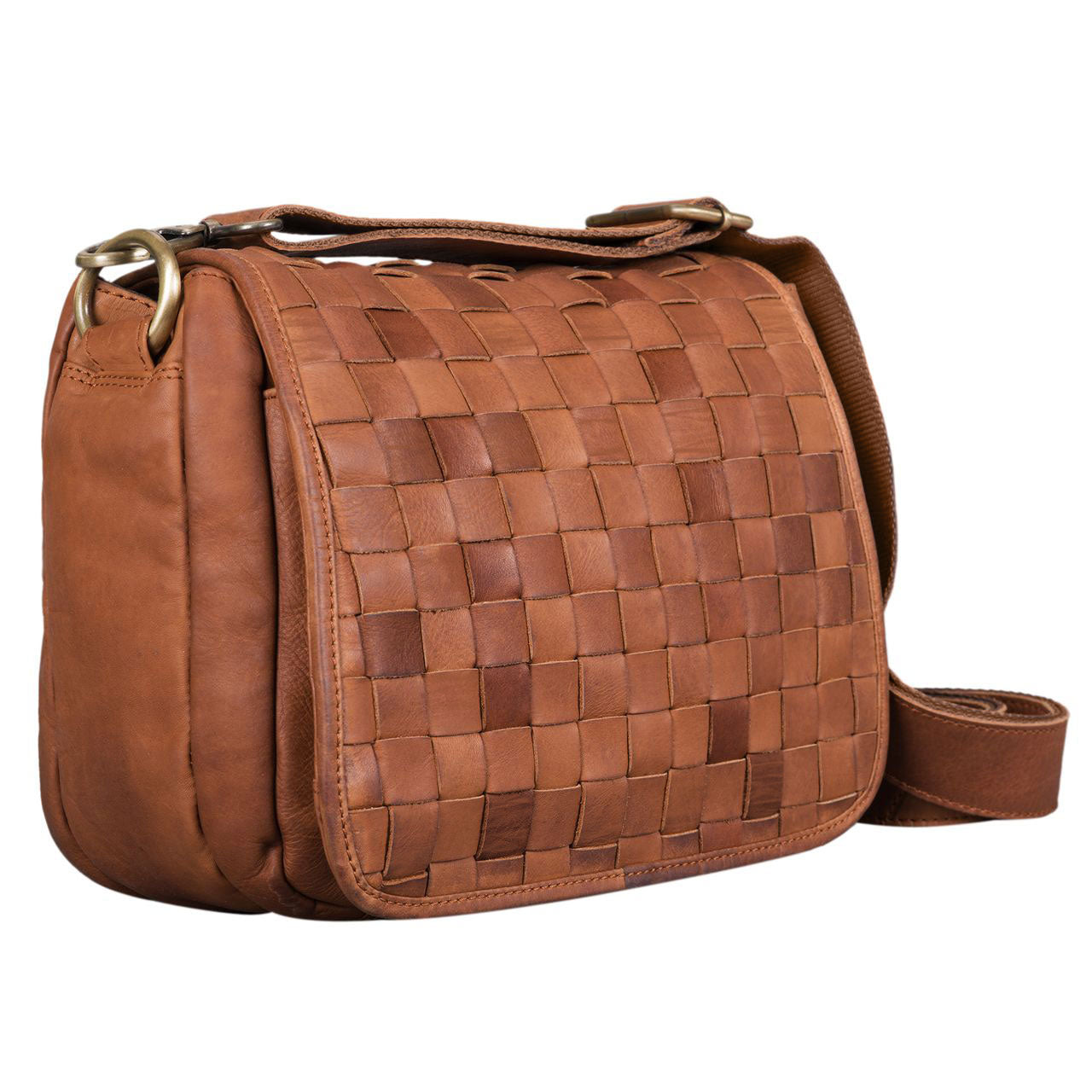 Geflochtene Leder Umhängetasche Damen Vintage