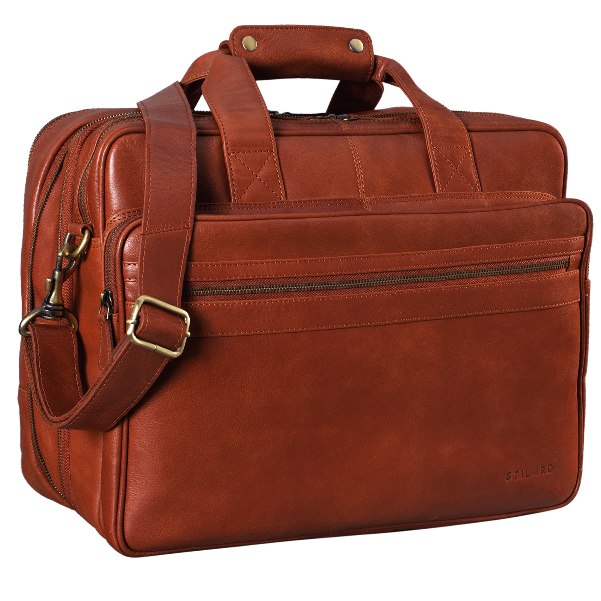 Unisex Ledertasche Braun Vintage