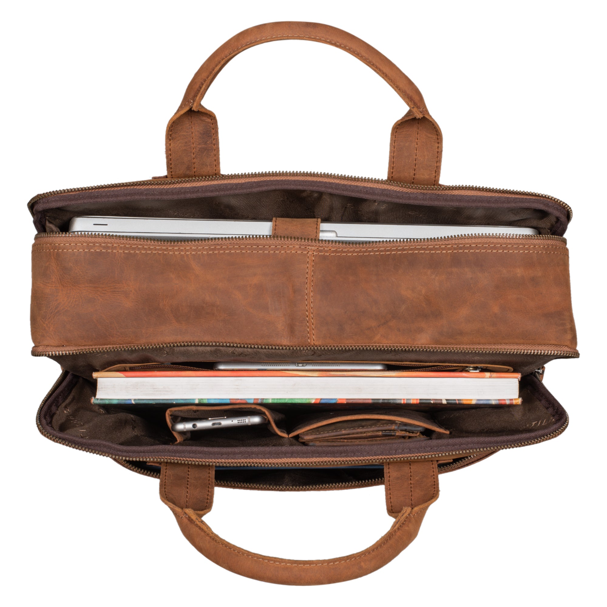 Vintage Schultertasche Dunkelbraun