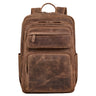 “Astoria” Stilvoller Business Lederrucksack Vintage mit 17 Zoll Laptop-Fach Uni Rucksack Reiserucksack Herren