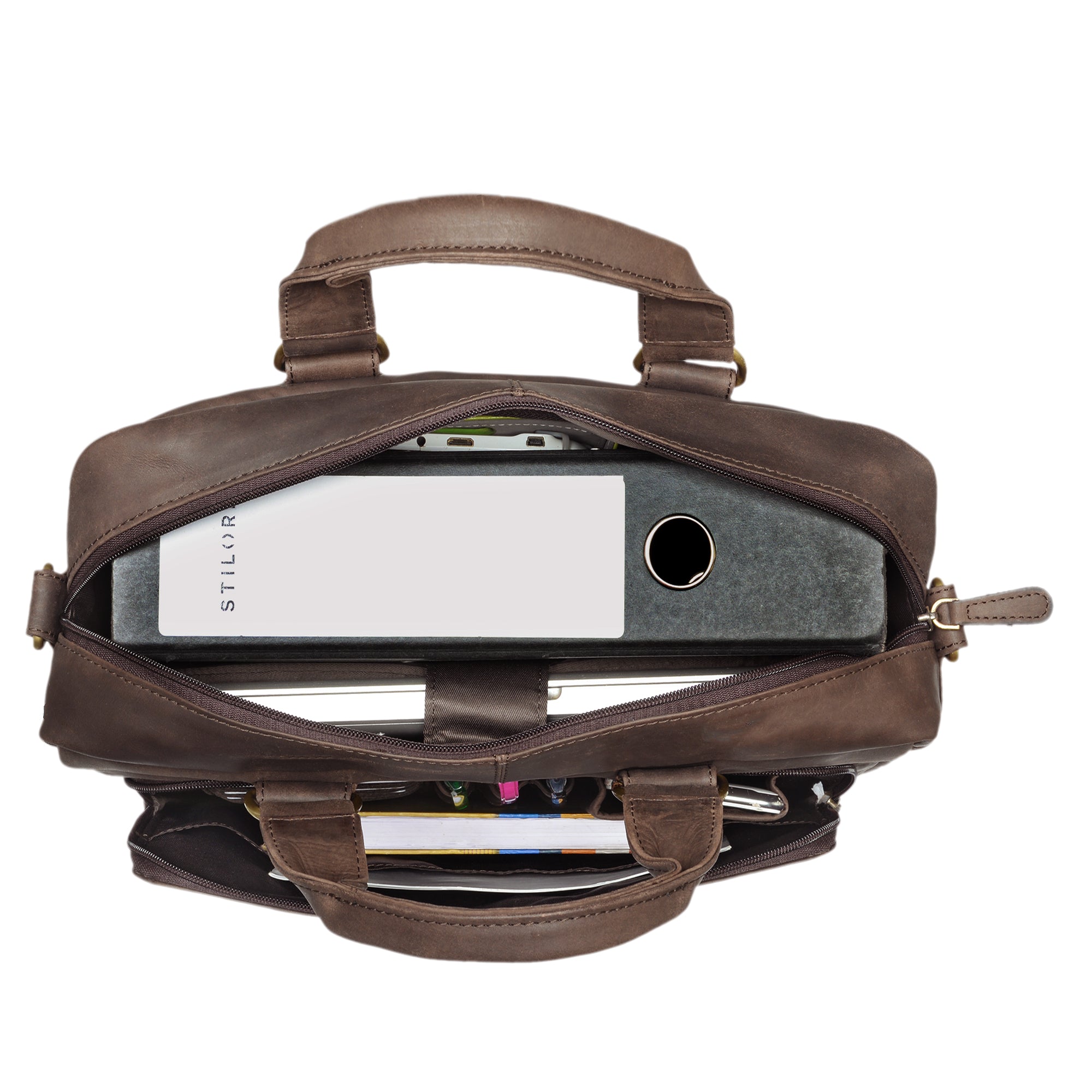 Leder Aktentasche 13,3 Zoll Laptopfach