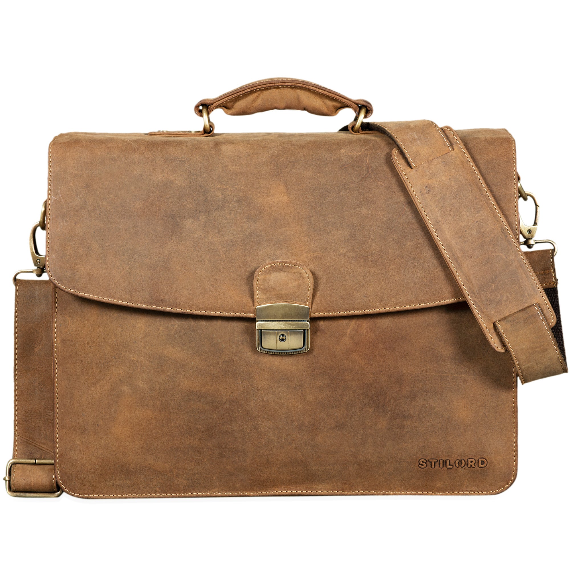 Lehrertasche Leder braun groß