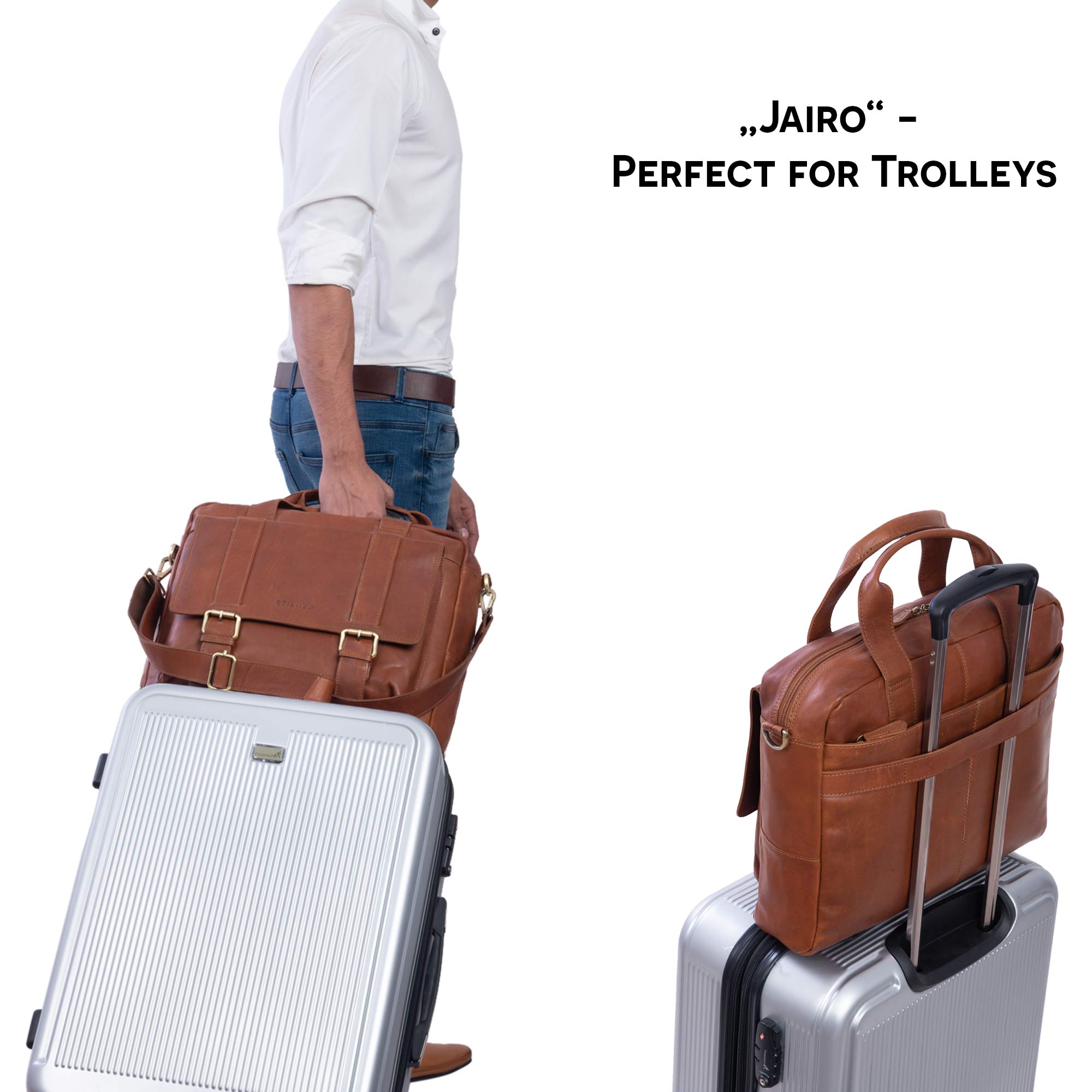 Vintage Aktentasche für Laptop aufsteckbar Trolley