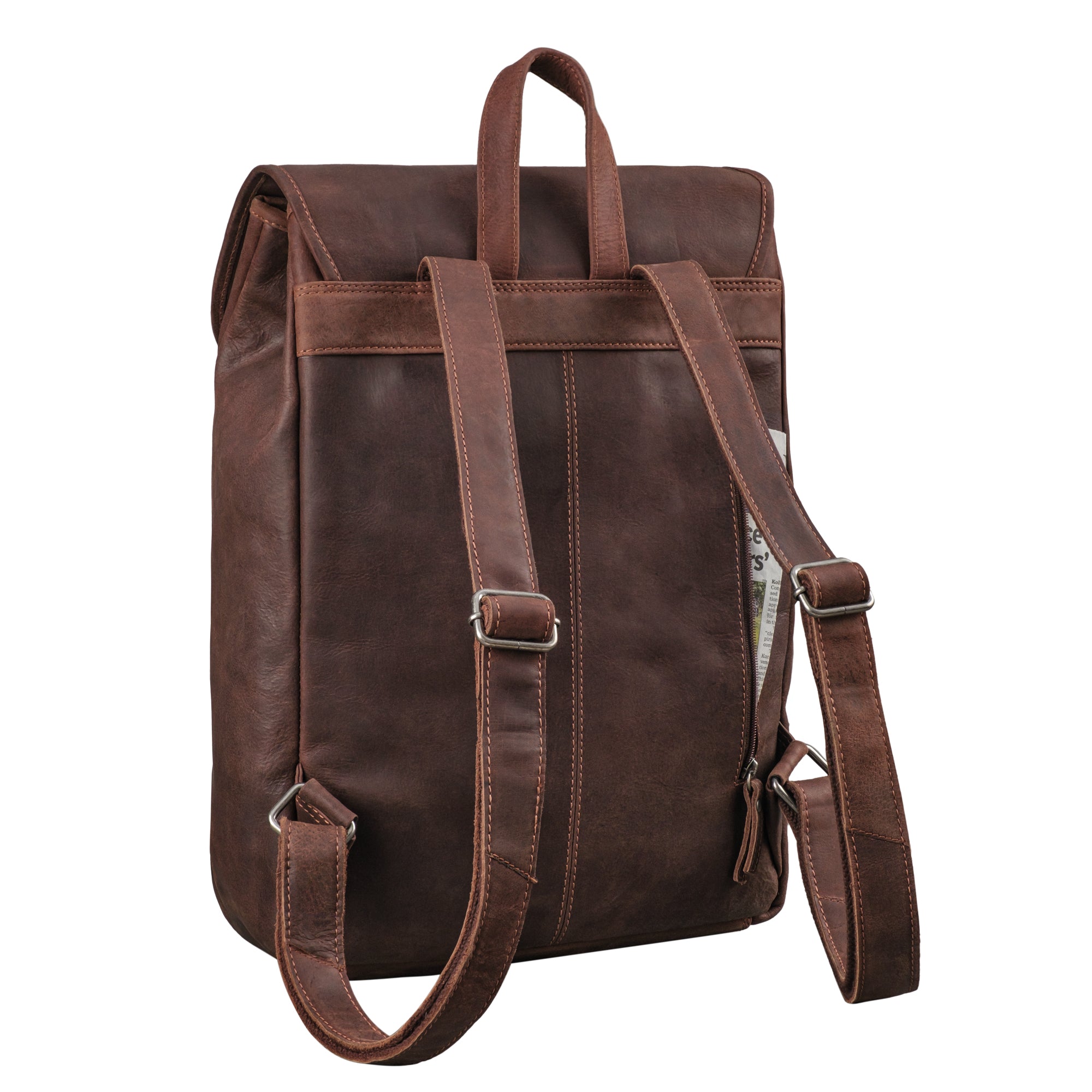 Vintage Backpack Damen Leder dunkelbraun