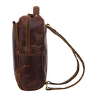 Cityrucksack Damen Herren Leder braun