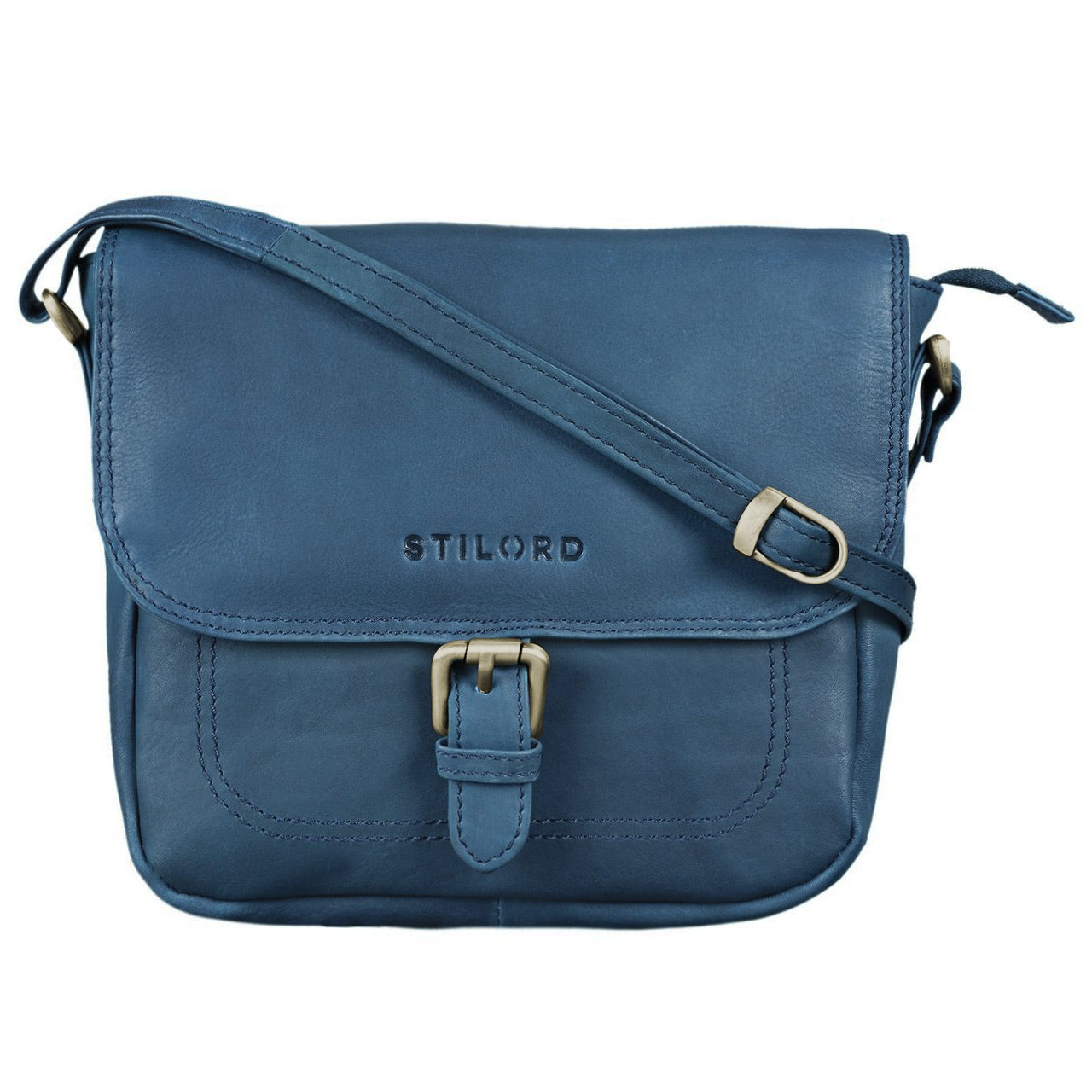 Handtasche Damen Leder blau
