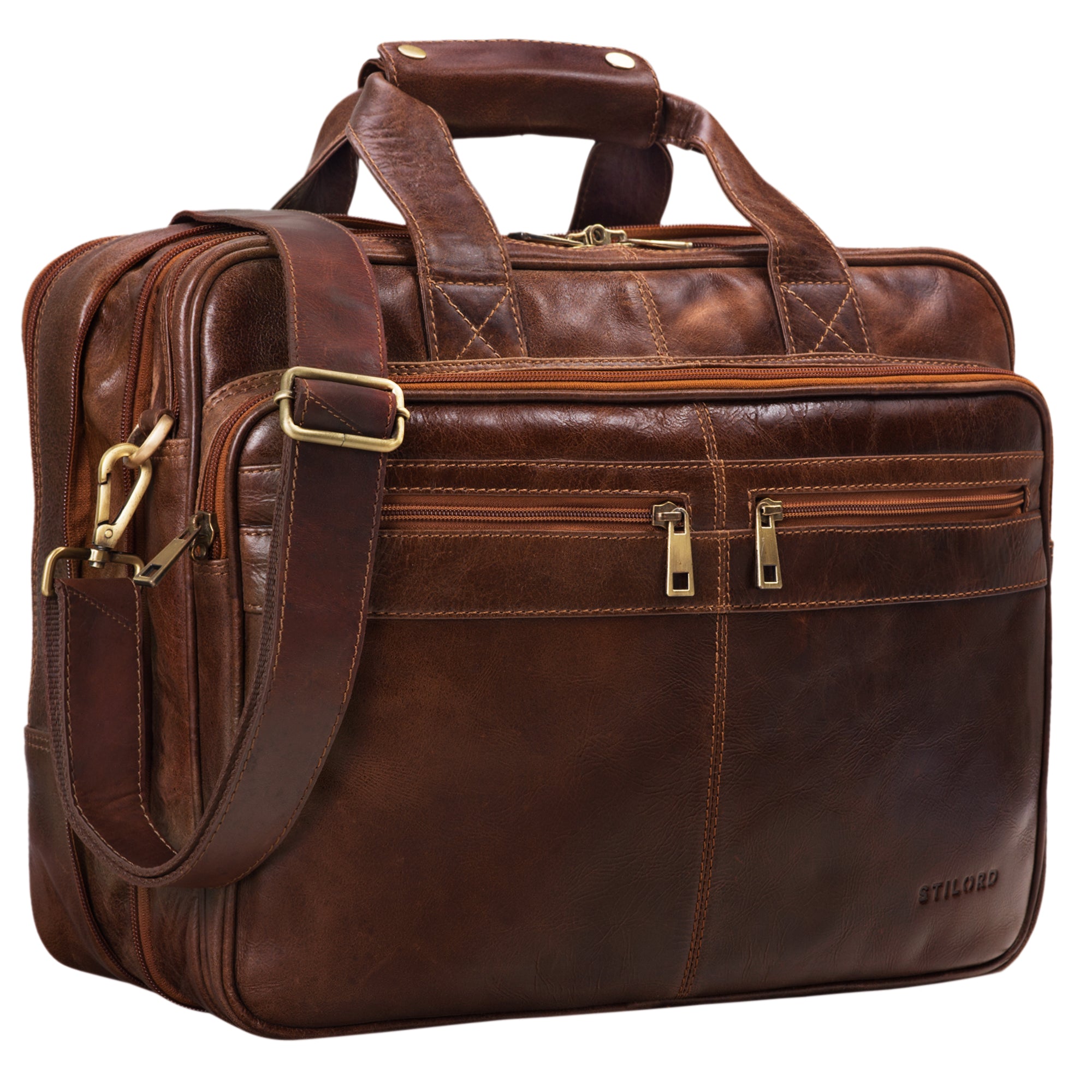 Leder Lehrertasche dunkel braun