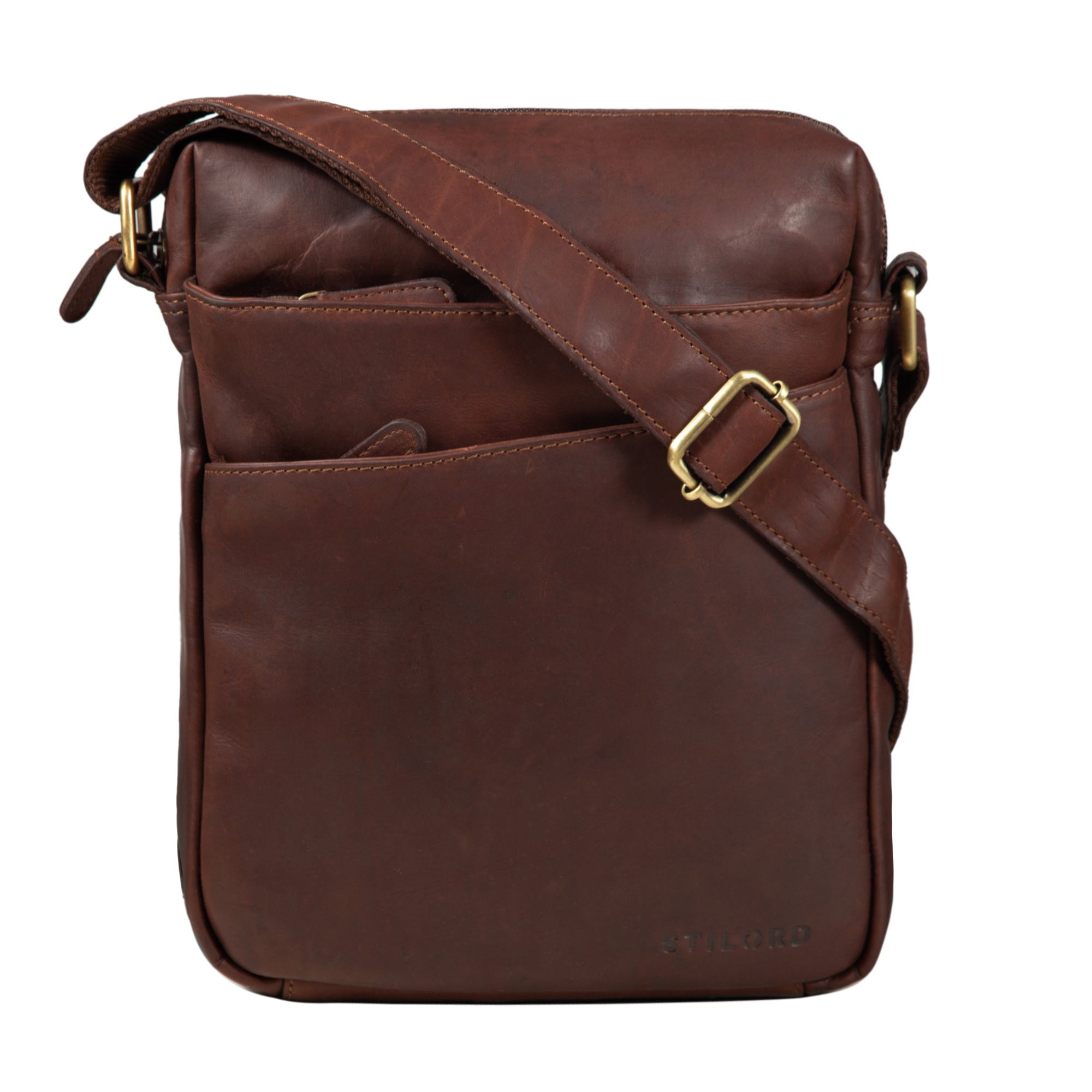Vintage Schultertasche Leder braun