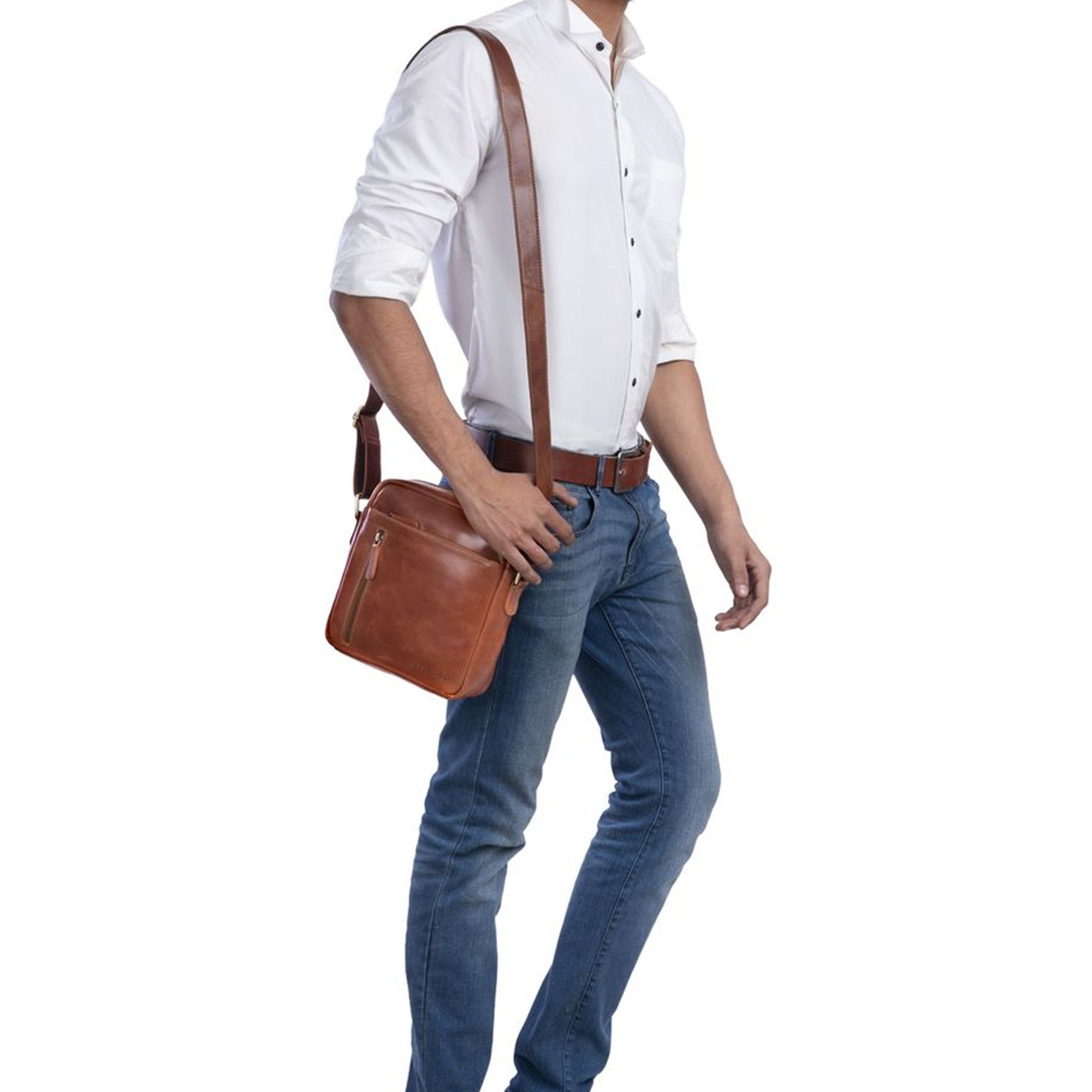 Klassische Herrentasche Leder braun
