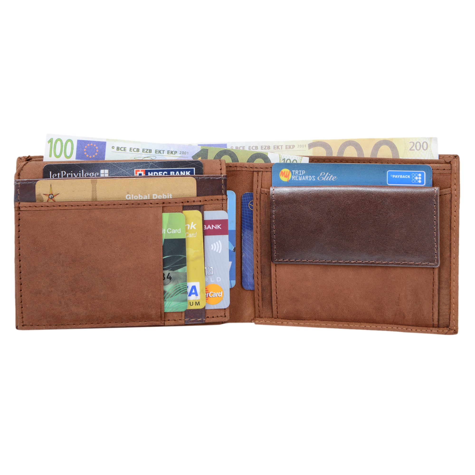 Retro Brieftasche Herren Echtleder braun
