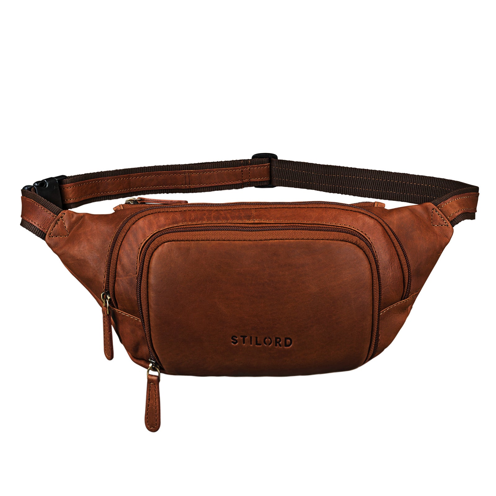 Brusttasche Leder cognac