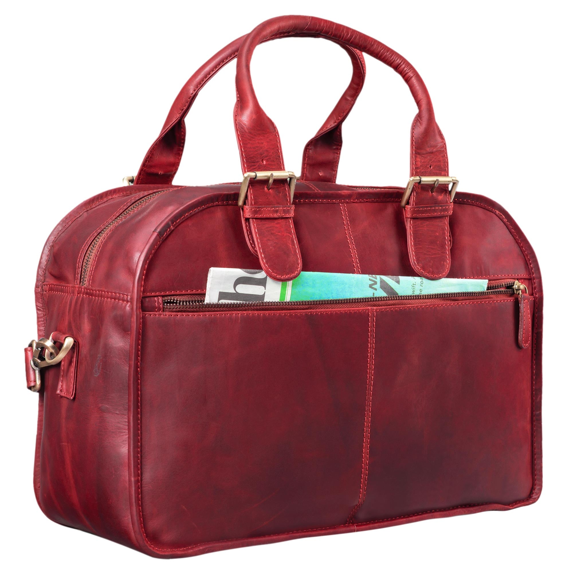 Henkeltasche Leder rot