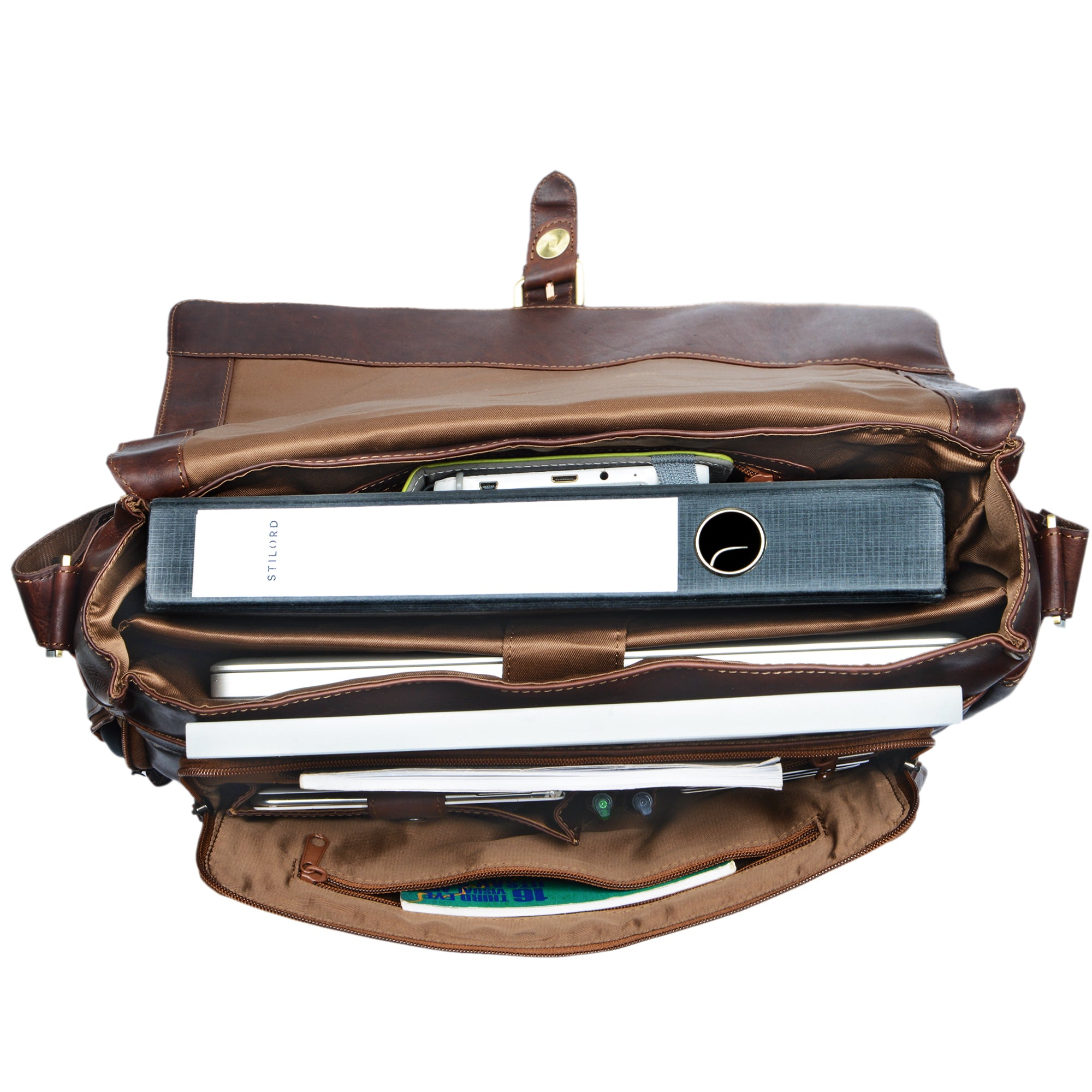 Leder Bürotasche mit Laptopfach 15.6 Zoll