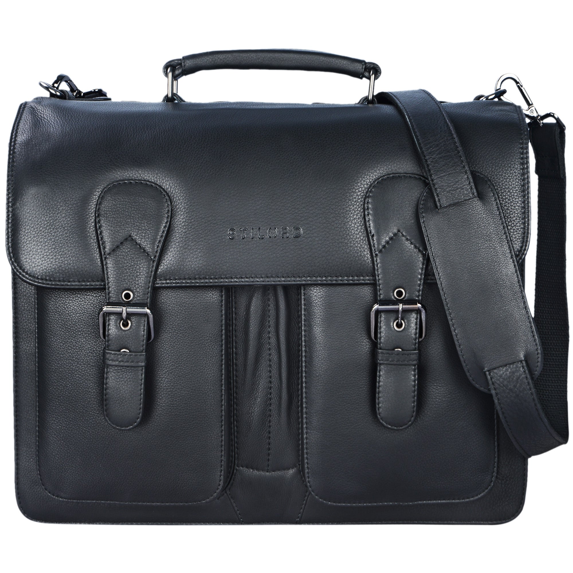 Bürotasche schwarz Leder