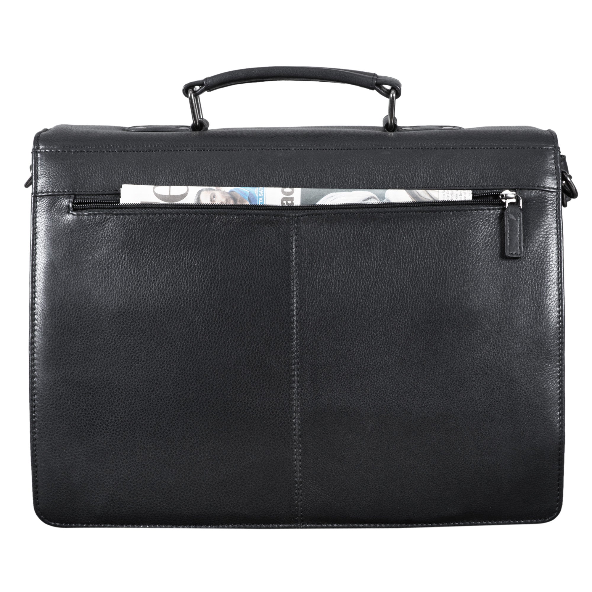 Business Leder Umhängetasche XL schwarz
