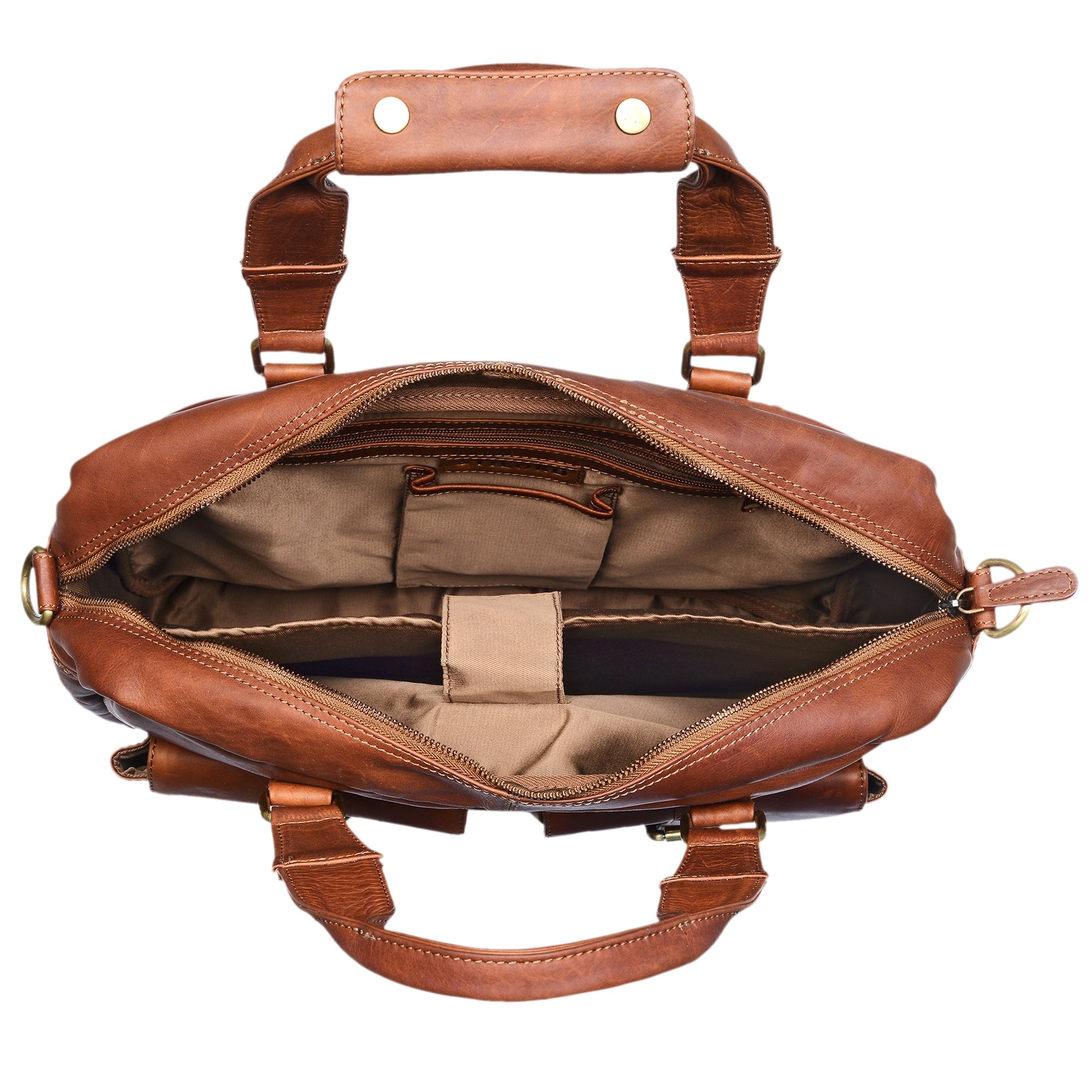 Leder College Bag Herren braun