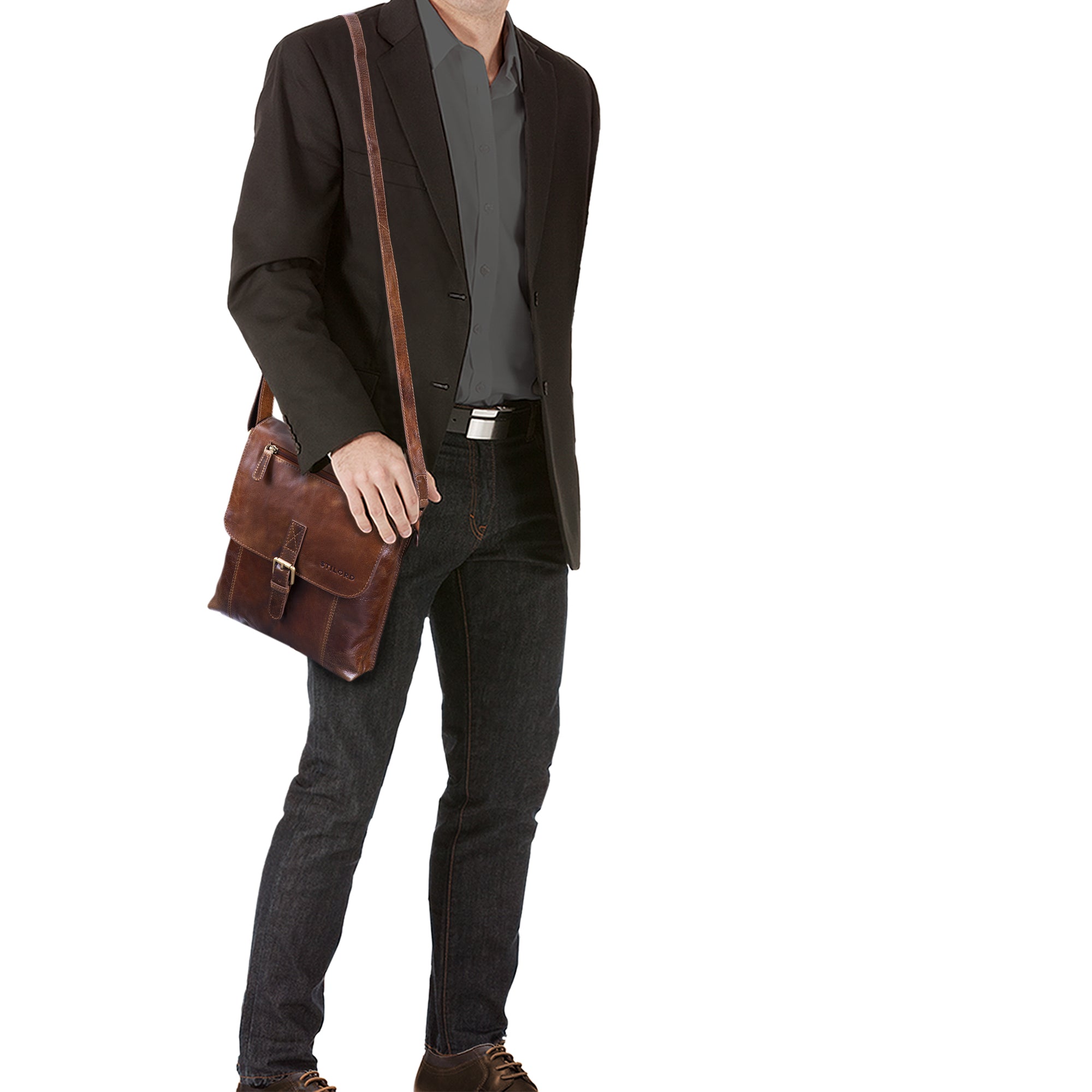 Herren Cross Body Bag echtes Leder