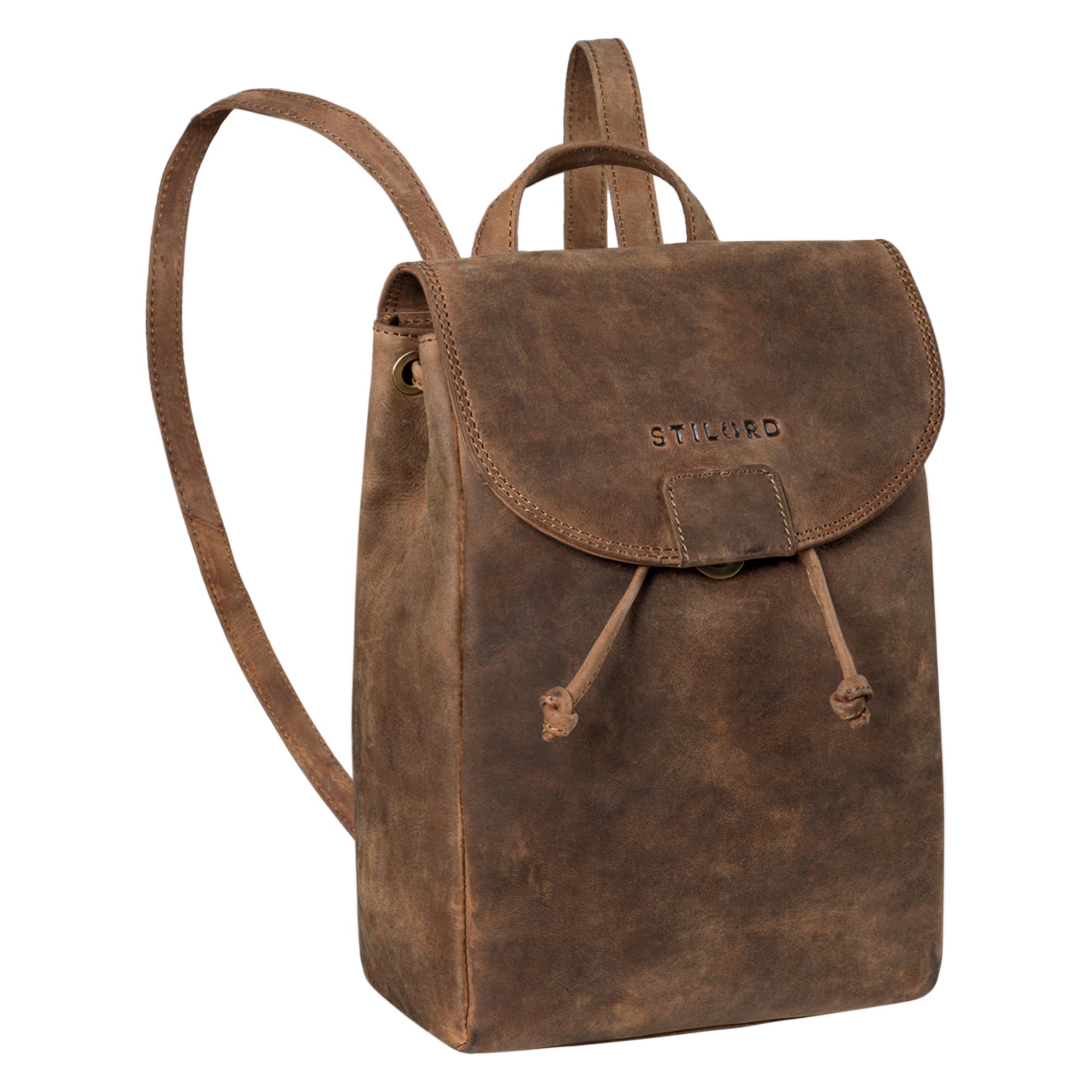 Tagesrucksack Damen Leder braun