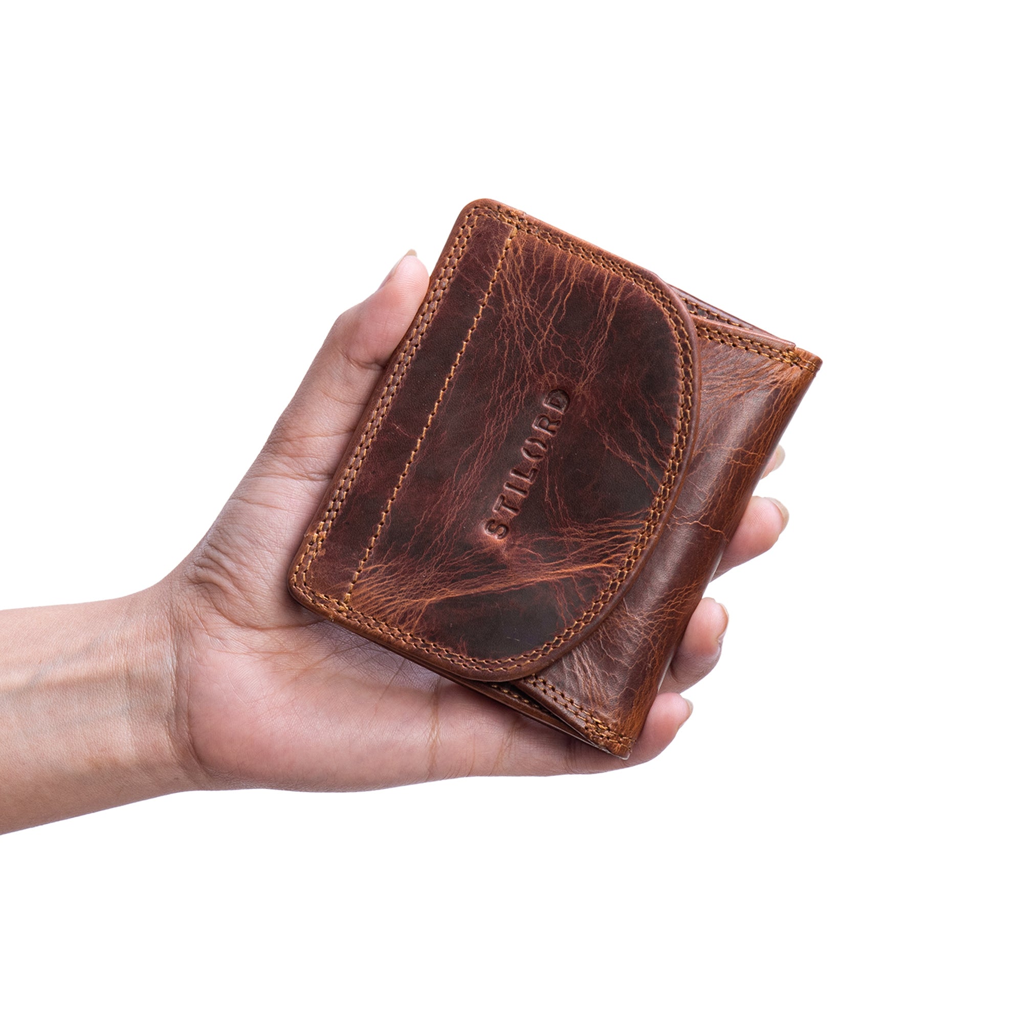 Braune Münzlederbörse Vintage Leder