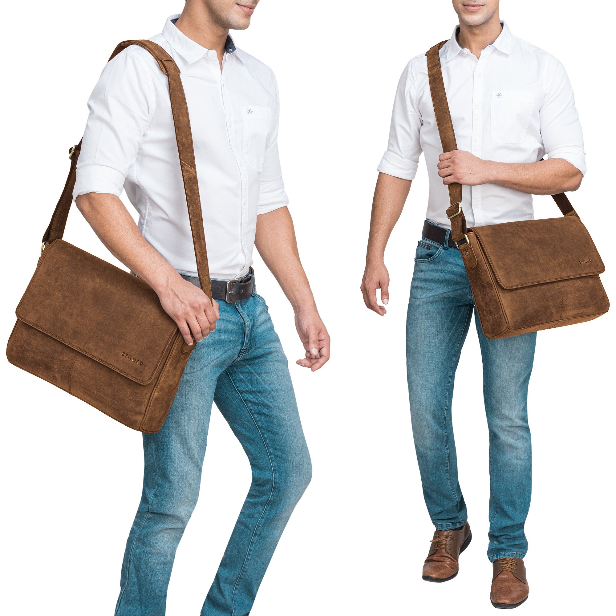 Große Schultertasche Herren