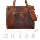 Dokumententasche A4 Damen Leder braun