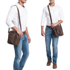 Echtleder Tasche zum Umhängen Herren braun