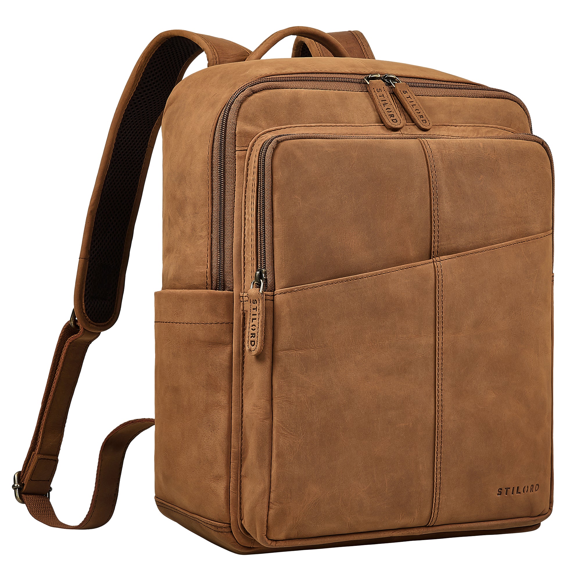 Großer Leder Rucksack Herren braun für 15,6 Zoll Laptop