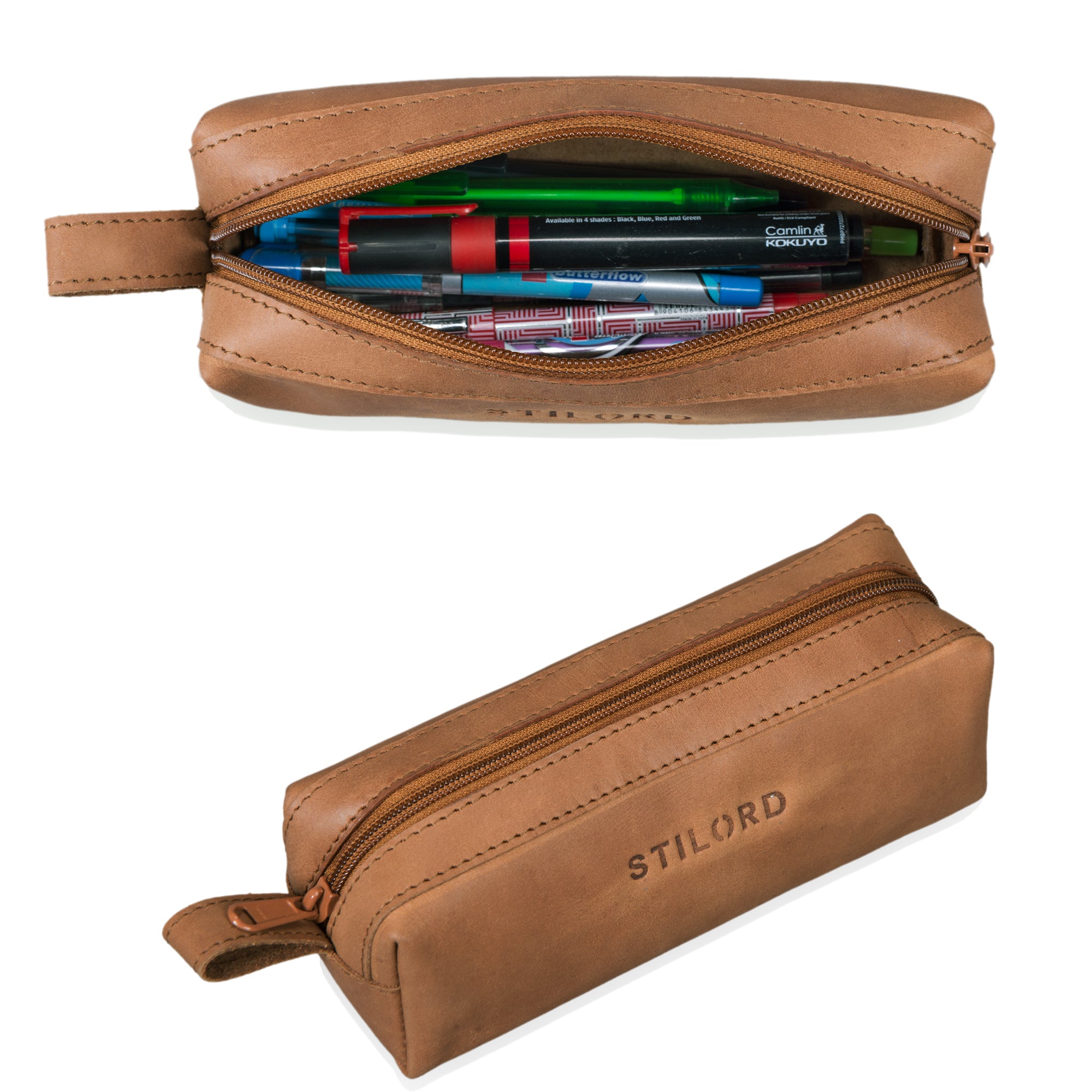 Federmappe Retro braunes Leder