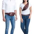 Große Bauchtasche Leder braun