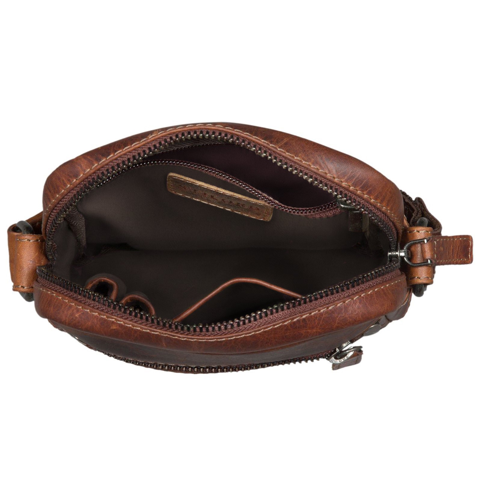 Kleine Leder Festivaltasche braun