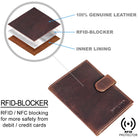 Leder Geldbörse RFID-Blocker braun