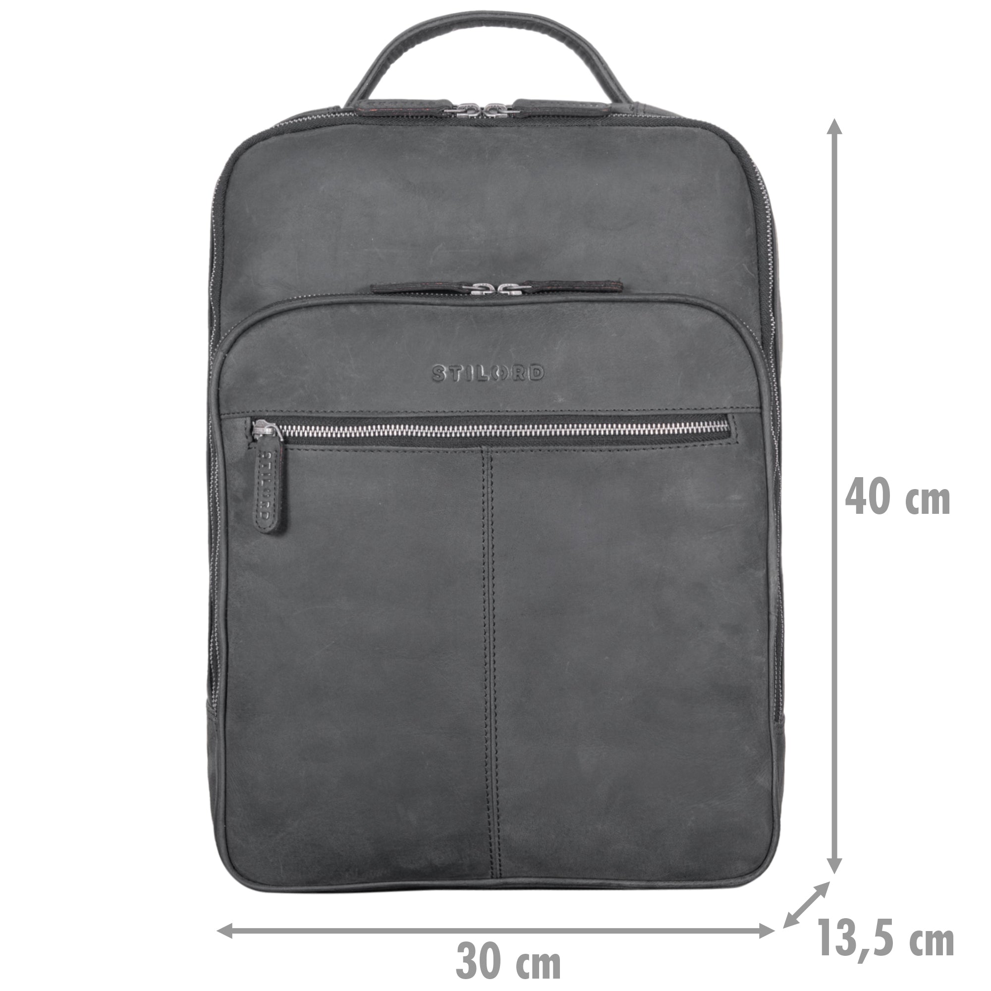 Laptop Rucksack Leder anthrazit