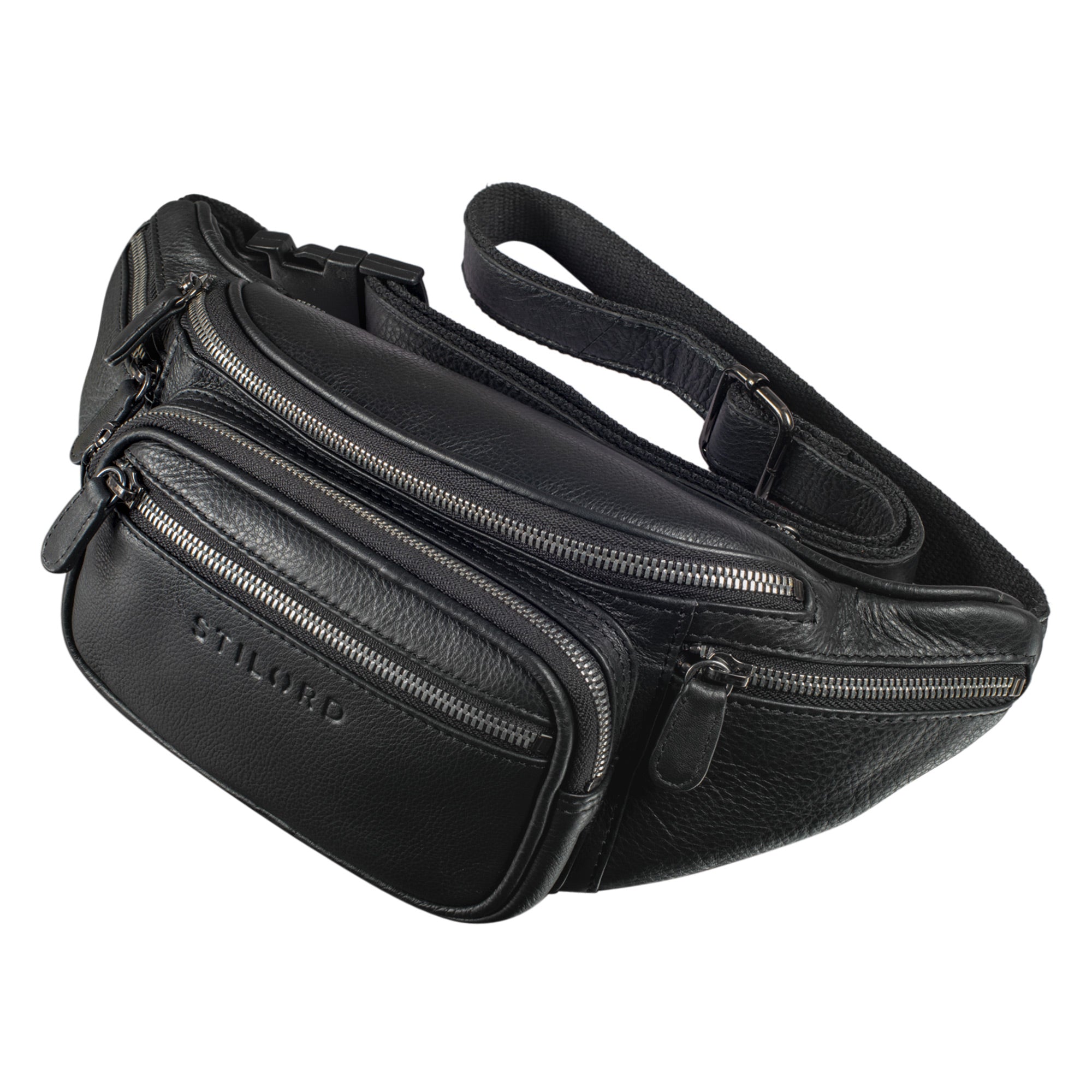Echtleder Gürteltasche Schwarz 