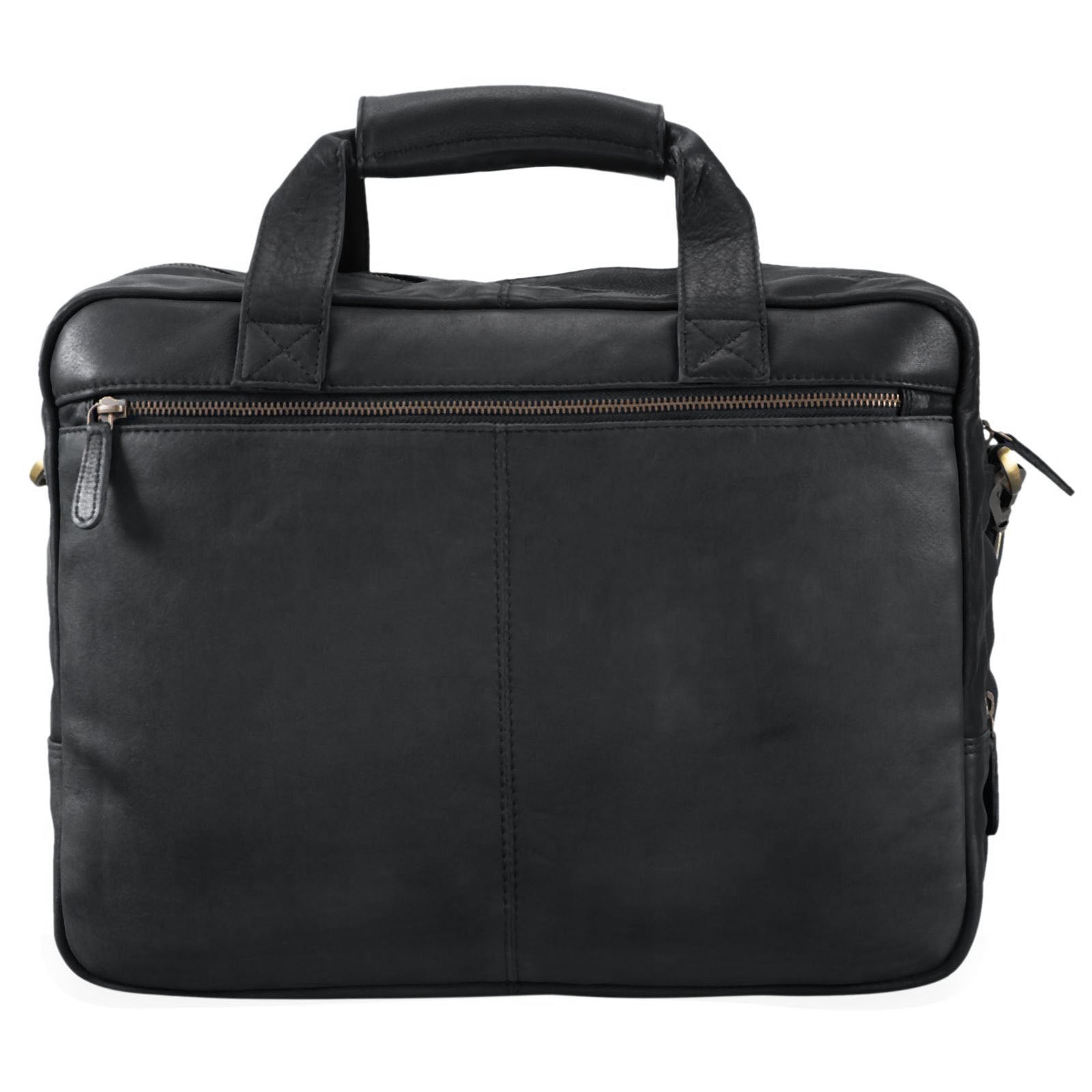 Schultertasche Schwarz Leder