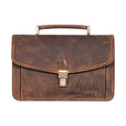 Große Clutch braun Leder Frauen