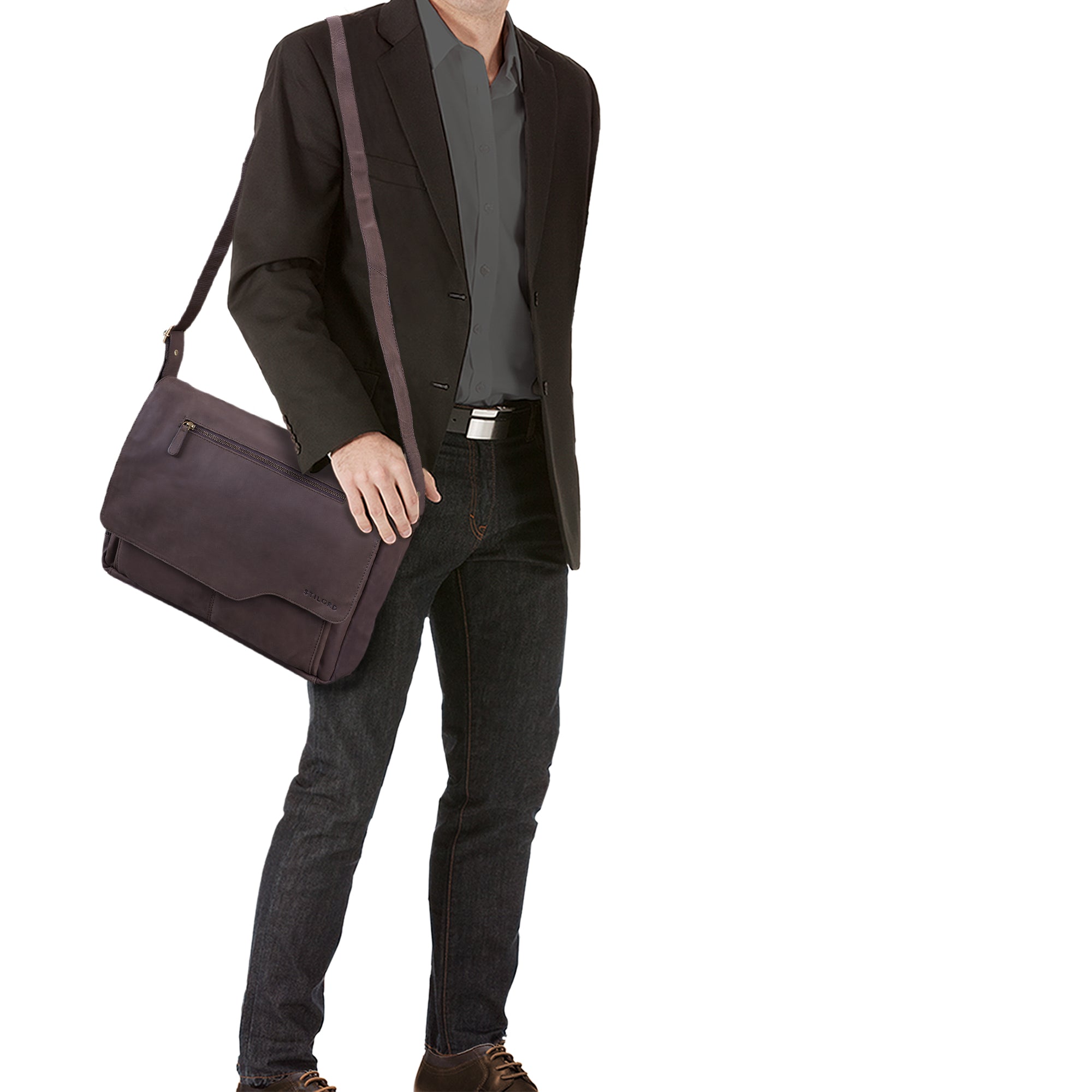 Vintage Leder Messenger Bag XL
