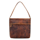 Damen Shopper groß braun Leder Tasche