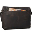 XL Vintage Umhängetasche Leder dunkel - braun