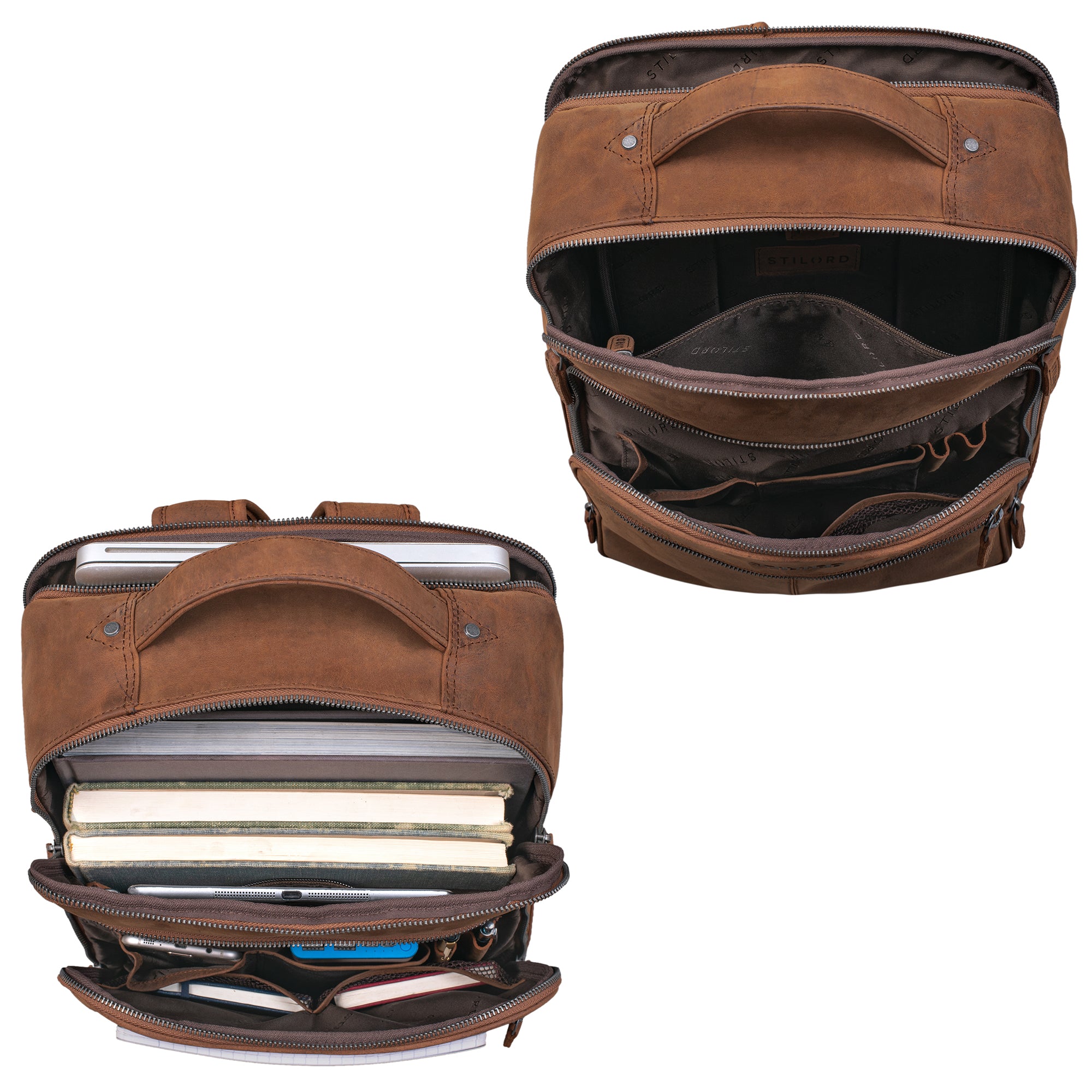 Lederrucksack Uni Vintage groß