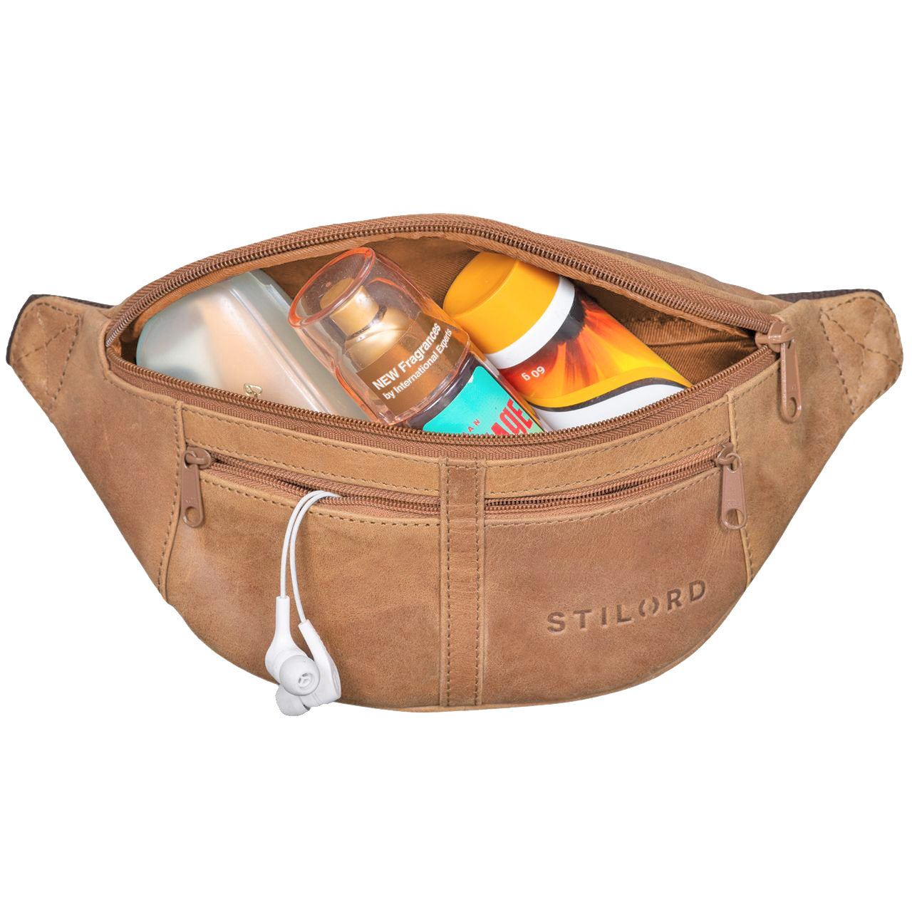 hellbraune Leder Gürteltasche