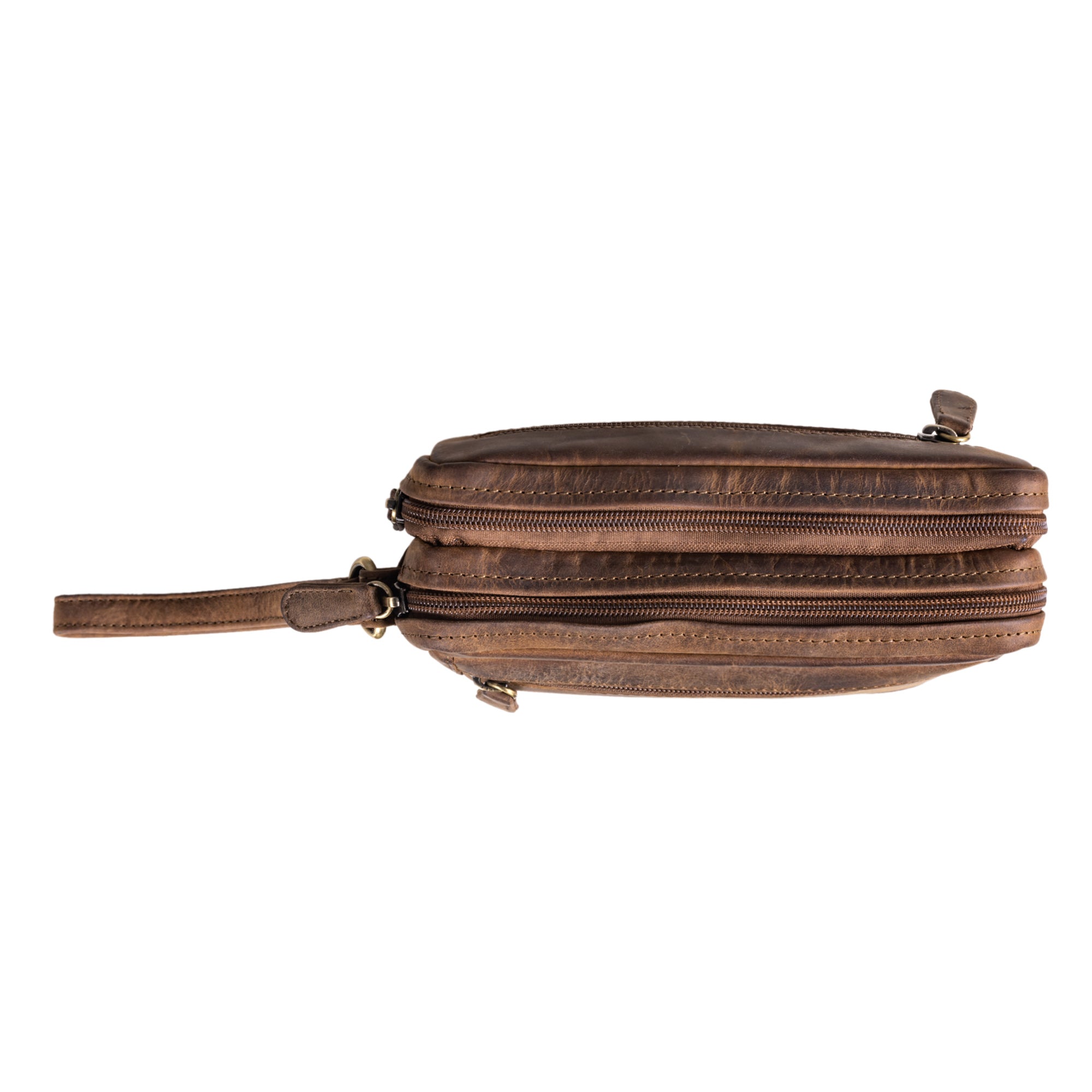 Handgelenktasche Männer Leder braun