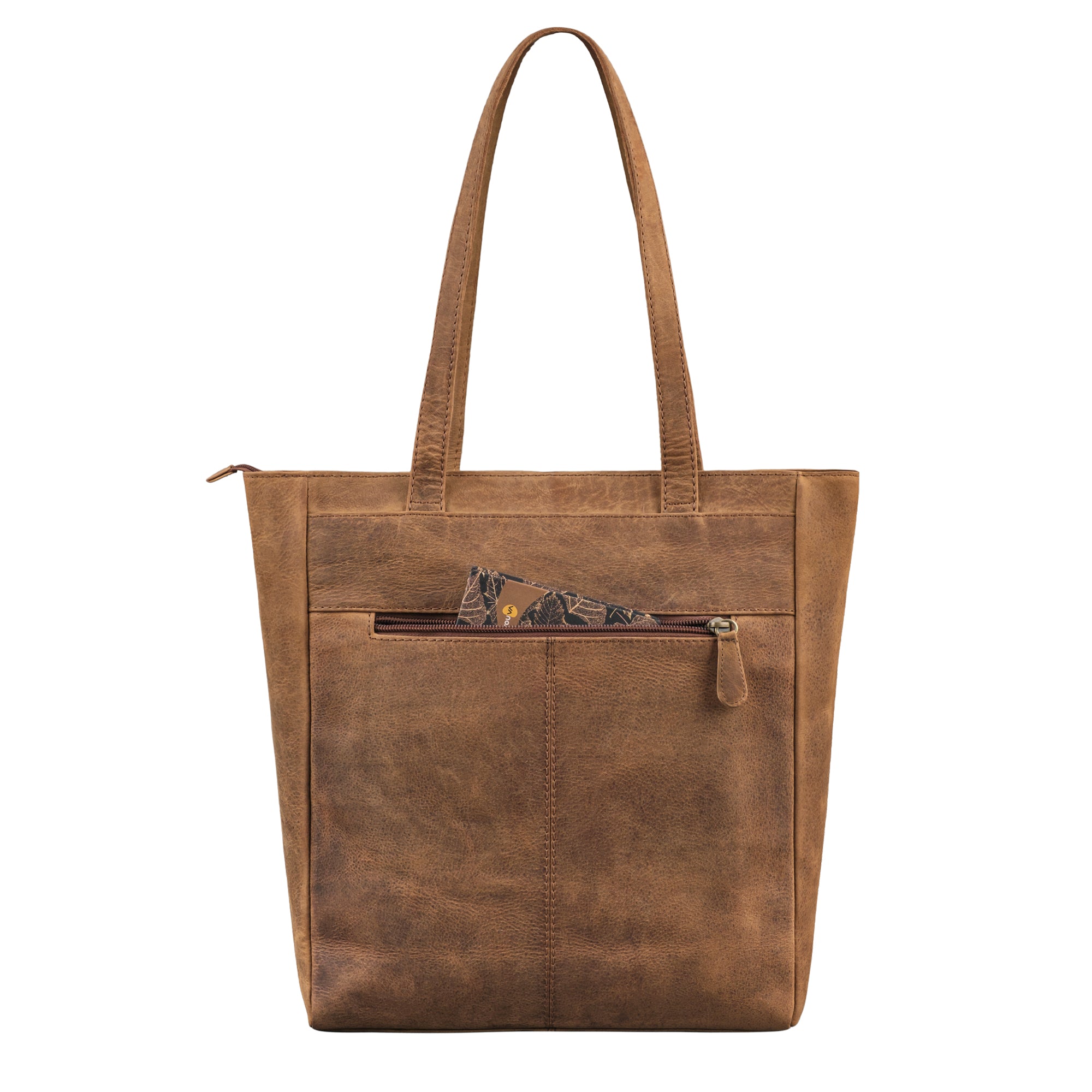 Shopper Leder braun aus der Rückansicht