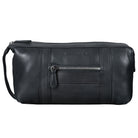 Schwarze Leder Kulturtasche Herren groß