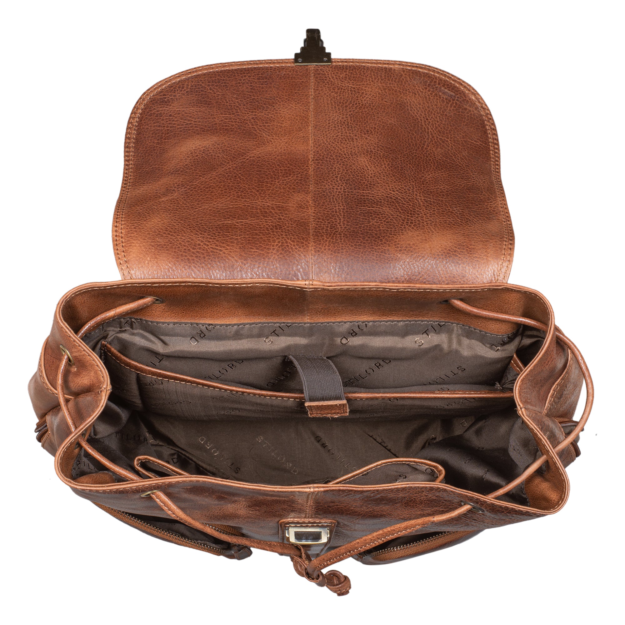 Lederrucksack Frauen Vintage braun
