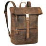 "Cairo" Vintage Kurierrucksack Rolltop Leder groß Herren