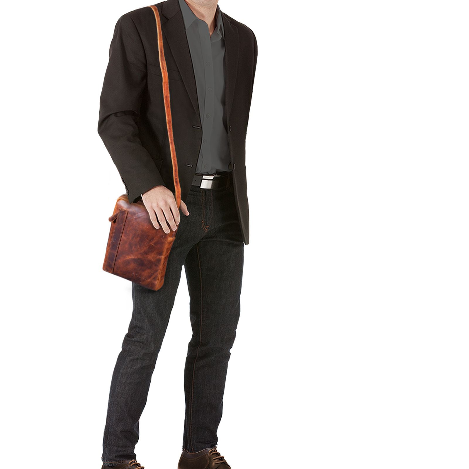 Cross Body Bag Leder Herren klein