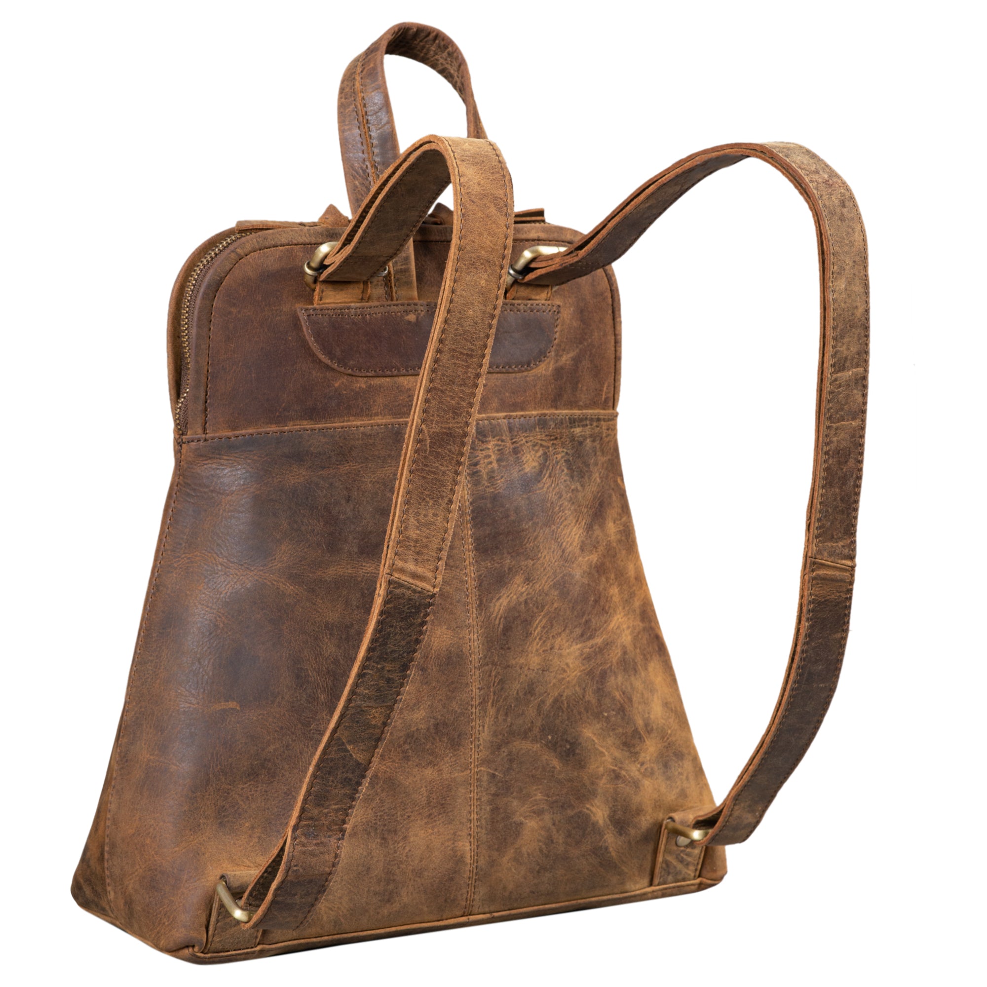Daypack Damen Leder braun