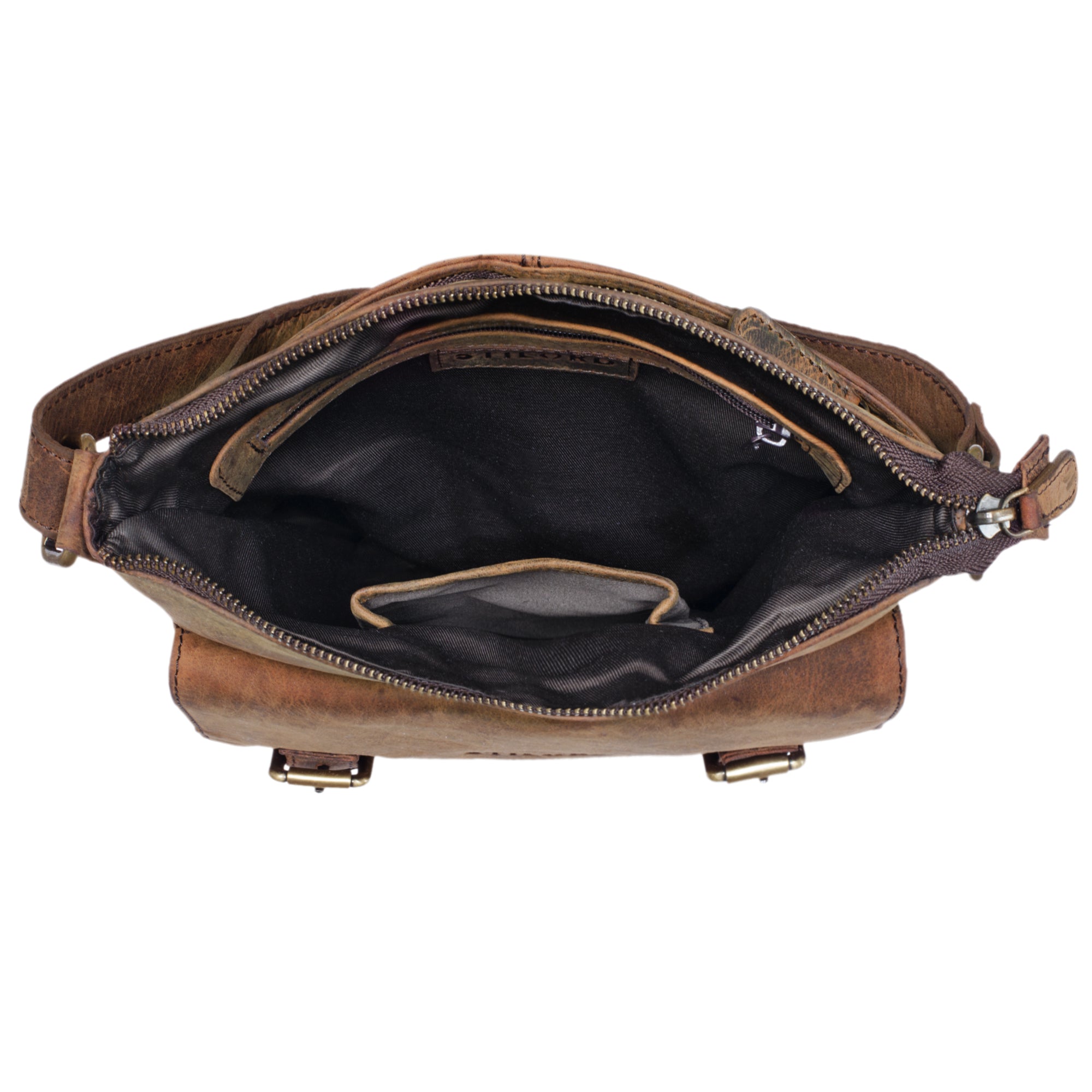 Schultertasche Leder Vintage braun